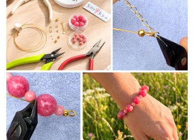 DIY armb�nd med perlewire og wireklemmer