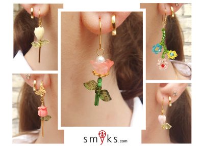 DIY | Earrings with flower pendants
