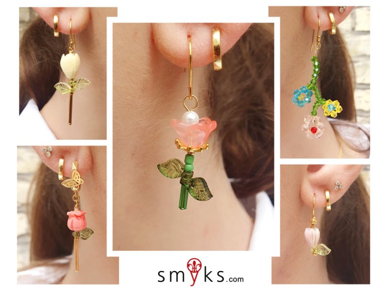 DIY | Earrings with flower pendants