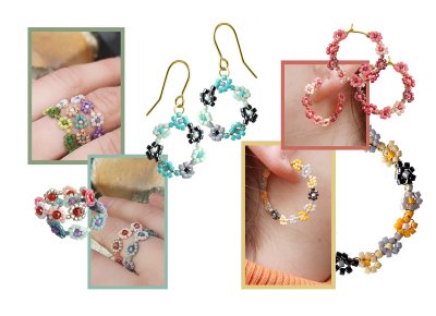DIY | Daisy Wreath earrings with Delica Beads