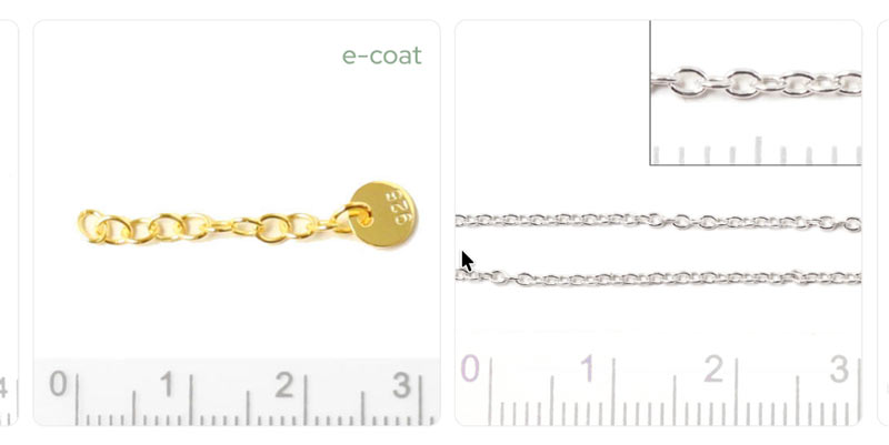 Sterling silver chain for jewellery making and DIY jewellery projects