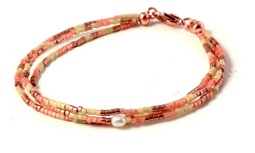 Grå glas seed beads til armbånd