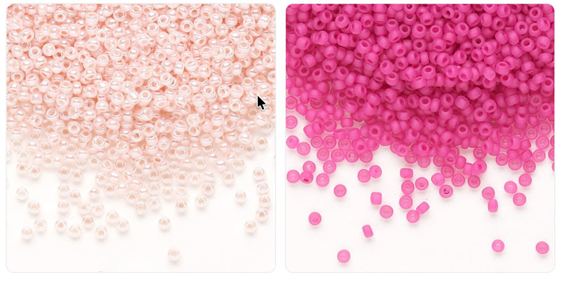 Matsuno Rocailles 11/0 Perlen in feiner Größe und Pastellfarben