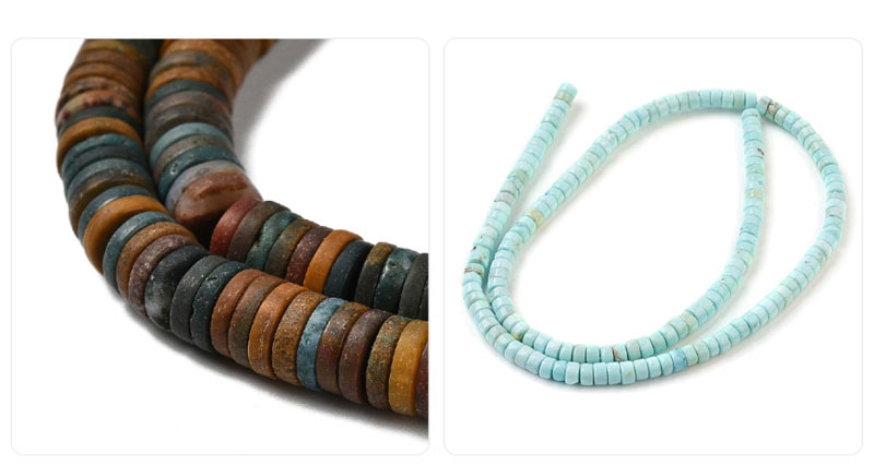 Heishi Steinperlen in verschiedenen Farben � flache Perlen f�r Armb�nder und Ketten