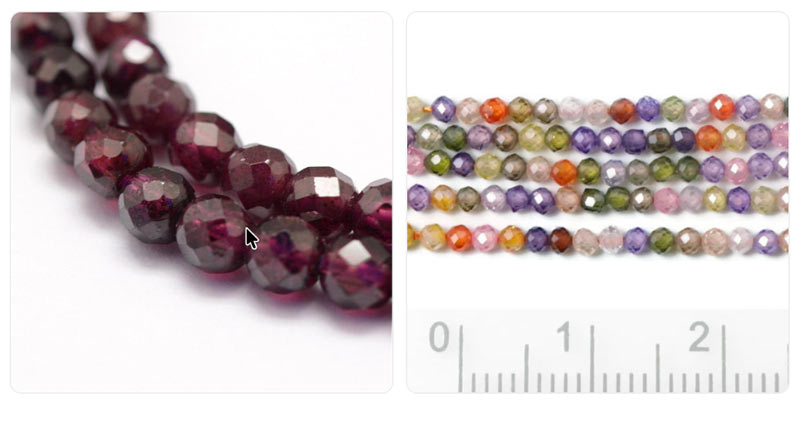 Kleine Halbedelsteine als Perlenstr�nge in verschiedenen Farben f�r DIY-Schmuck