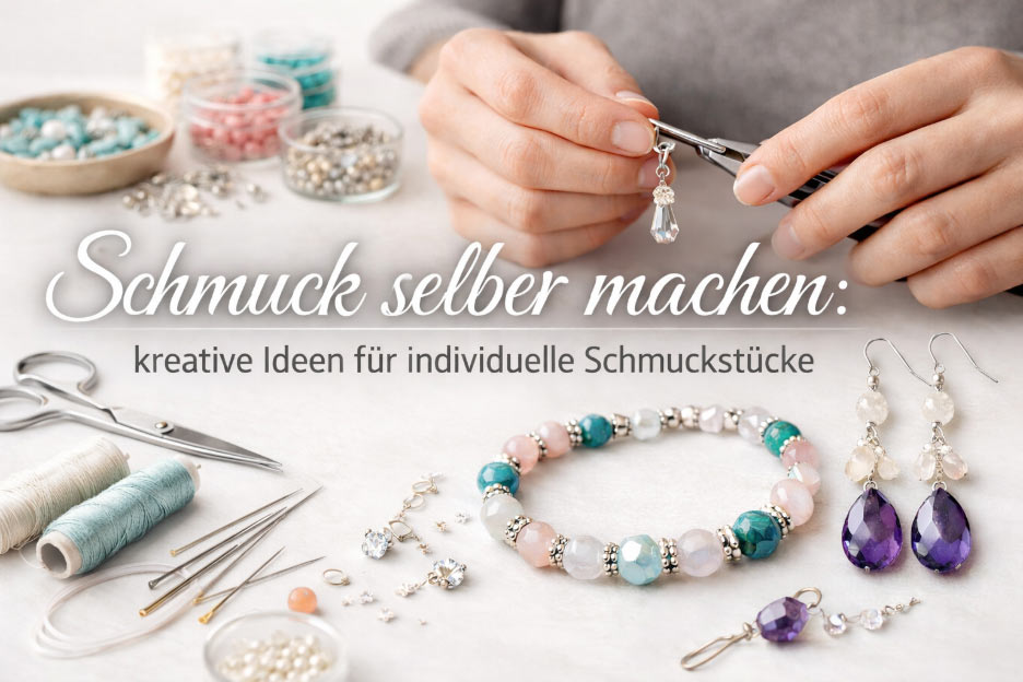 DIY jewellery ideas: handmade earrings and jewellery on a table