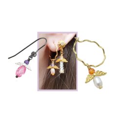 Flgelperlen, Mix in Kunststoffbox, 6 Sorten, antikgoldenes Metall, ca. 80 Stck