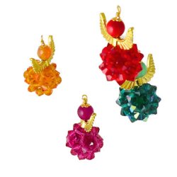 Flgelperlen, Mix in Kunststoffbox, 6 Sorten, antikgoldenes Metall, ca. 80 Stck