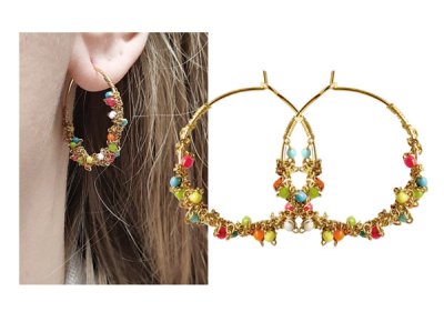 DIY | Earrings with enamel bead chain