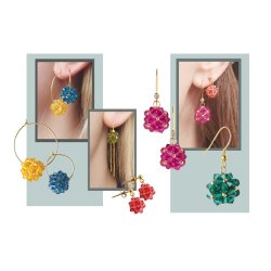 Perlenset, Celestial Kristall, Glasperlen, Bikone, 24 Farben, 4x4 mm, 3600 Stk