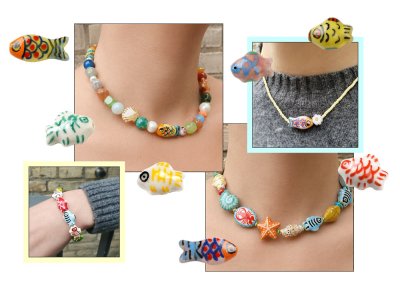 DIY | Necklaces with Bright Ceramic Beads