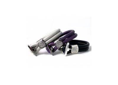 DIY Leather Bracelet with crystal clasp