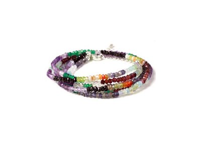 Bracelet with faceted semi-precious stones