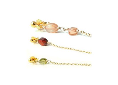 DIY  Earrings with long chains and zirconia