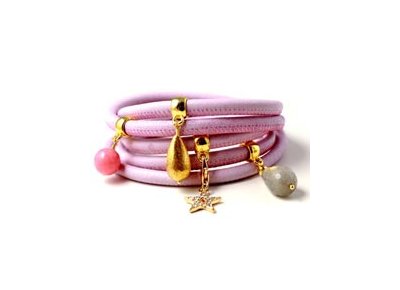DIY  Leather bracelet with charms