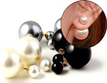 Trendige Perlenohrringe mit großer und kleiner Perle