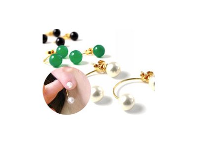 DIY  Pearl earrings with floating pearl