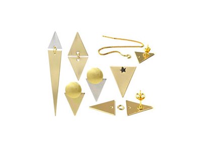 DIY earrings with triangular decorations