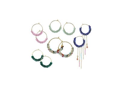 DIY | Hoops wrapped with gemstone beads