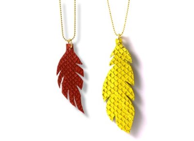 DIY necklace with pendants of fish skin