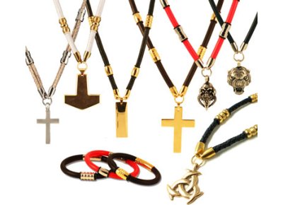 DIY mens necklaces with steel beads