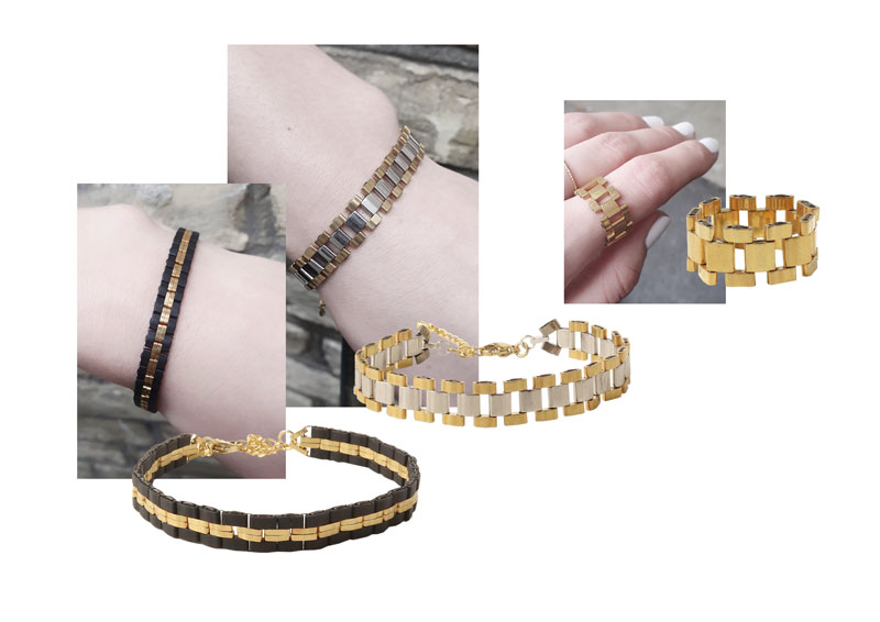 DIY Perlenarmb�nder und Ringe selber machen: Schmuckideen in Gold und Schwarz