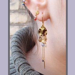 Anh&auml;nger, uneben, Tropfen, 4 L&ouml;cher, gl&auml;nzend, Silber, 13x10 mm, 2 Stk