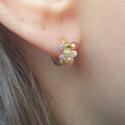 Klappbarer Ohrring, einfach, kleine Variante vergoldetes Silber, 10x2 mm, 2 Stk