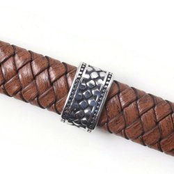 Sammlerperle, Bandring, ovales Loch, Edelstahl antik, Innenlochgr&ouml;&szlig;e 12x6,5 mm, 1 St&uuml;ck