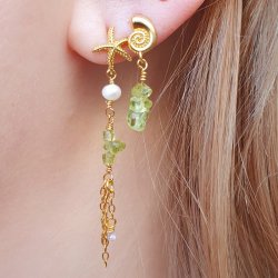 Peridot, Strang, kleine Nuggets, grade A+, ca. 3x5x2 mm, ca. 250 Stk