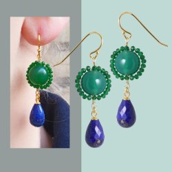 Grner Achat, runde Perle, 10 mm,6 Stk