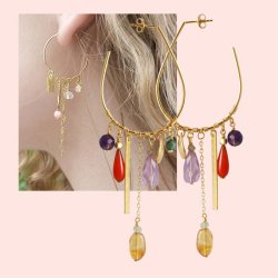 Long square pendant with hole, gold plated silver, brushed, 30x3 mm, 2pcs