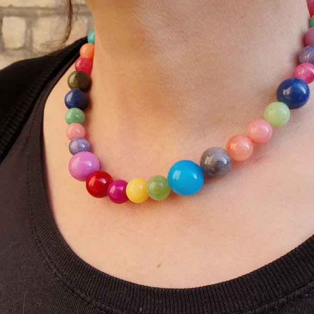 Candy-Jade, rund, rot-violett, 10 mm, 6 Stk.