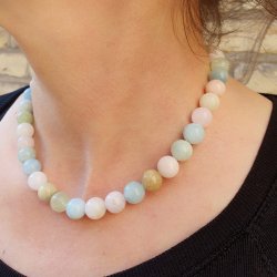 Candy Jade, imitat, ganzer Strang, gemischte Pastellfarben, rund, 12 mm. ca. 32 Stk