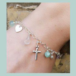 Silberherzen, geb&uuml;rstet, 8x8 mm, 2 Stk.