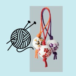 Porzellanperle, wei&szlig; mit braun-gelben Blumen, rund, 12 mm, 4 St&uuml;ck