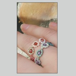 Delica seed beads, Glasperlen, Mix60, grau-gr&uuml;n, 5-Farbenmischnung, Gr&ouml;&szlig;e#11, 5,2g