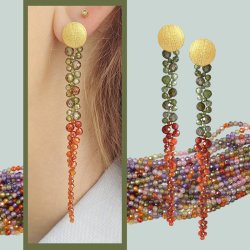 Cubic Zirconia, entire strand, orange-red, faceted, round, A-grade, 3mm, 120pcs