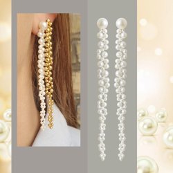 Shell pearl, complete strand, round, white, 4mm, 95pcs.