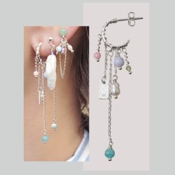 Ohrstecker, Silber, rund mit &Ouml;se, offen, Durchmesser 12 mm, Breite 1,8 mm, 2 Stk.