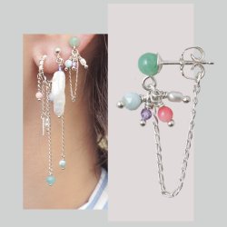 Earstuds with 4mm cup, peg and CLOSED jumpring, silver, 12.5x4x0,8mm, 2pcs