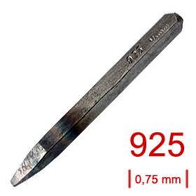 Punch stamp, 925, steel, text length 0.75mm, Length 80mm, width 5mm, 1 pc