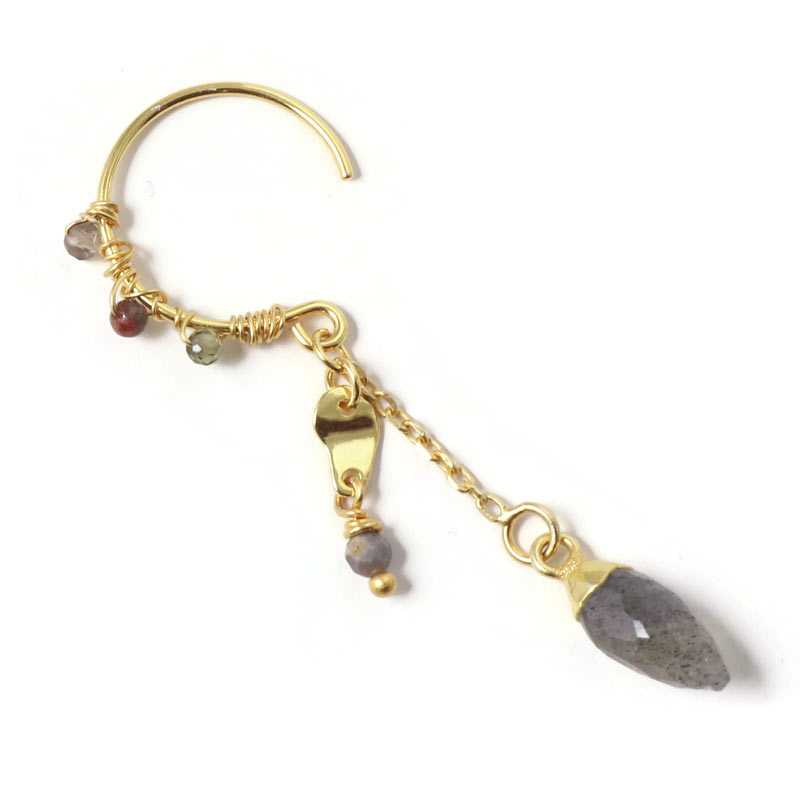 Small link, uneven surface with two holes, gold-plated silver, 6,5x3,5 mm, 2 pcs