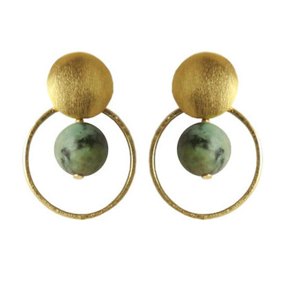 Earstuds with shiny rounded coin, gold-plated silver, diameter 10mm, 2pcs