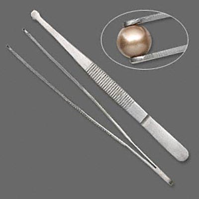 Tweezers with cup for beads, 1pcs
