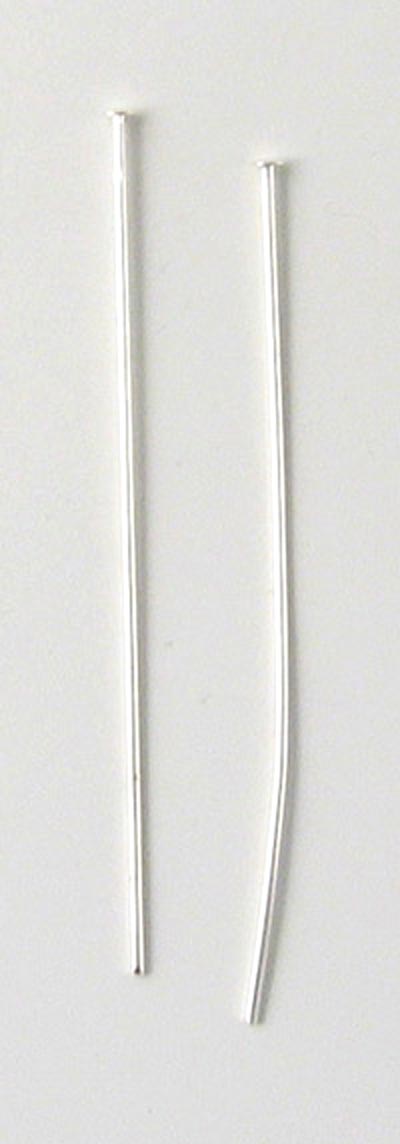 Headpin with 1.5mm plate, silver, 45x0,5mm, 10pcs.