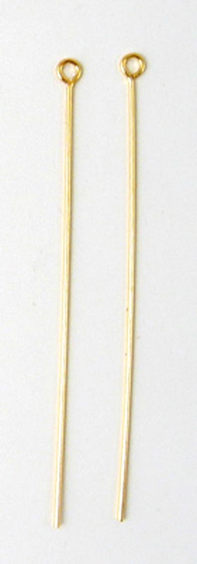 Bulk purchase, Eyepin, headpin with loop, gold-plated silver, 45x0,5mm, 100pcs.