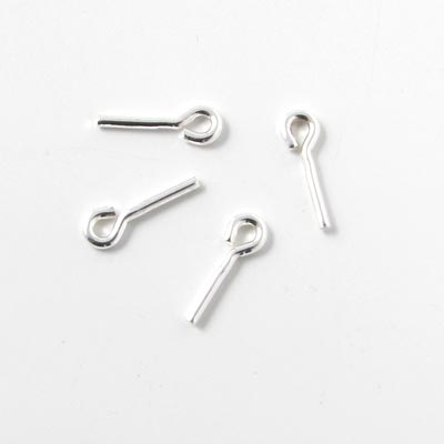 Eyepin, sterling silver, 10x0.8mm, 4pcs.