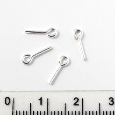 Eyepin, sterling silver, 10x0.8mm, 4pcs.