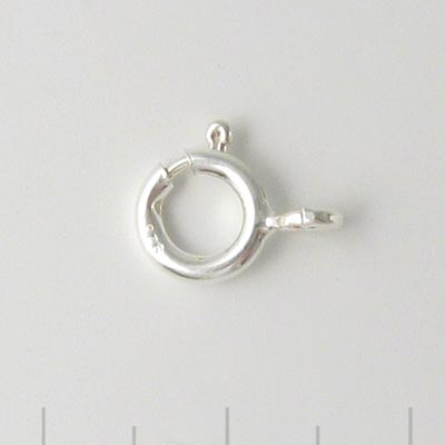 Springring clasp, sterling silver, ring diameter 5.5mm, 1pc